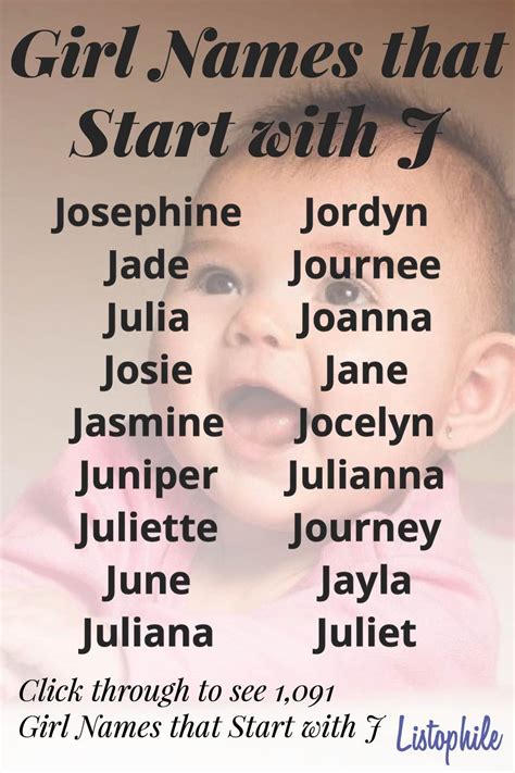 Girl Names That Start With J Girl Names Baby Names Cute Baby Girl Names