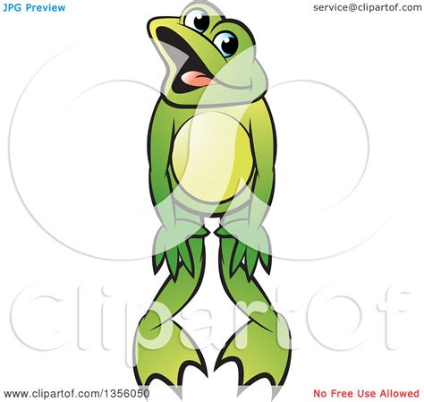 Clipart of a Cartoon Green Frog Dancing - Royalty Free Vector Illustration by Lal Perera #1356050