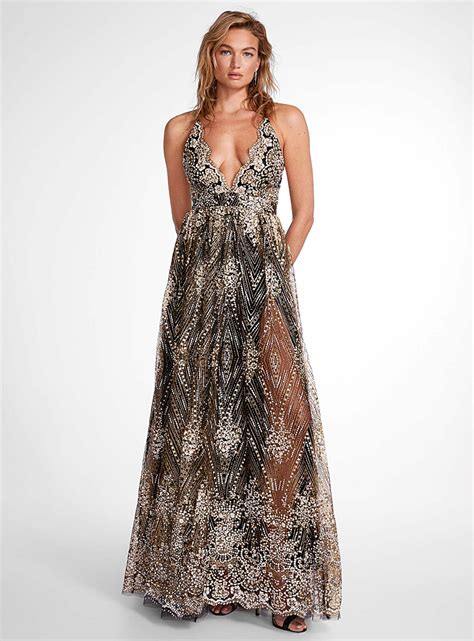 Art deco long glittering dress | Icône | Long Dresses & Maxi Dresses For Women | Simons