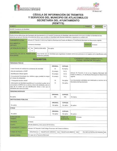 Pdf Sa Constancia De Identidad Descripci N Dentro De Las