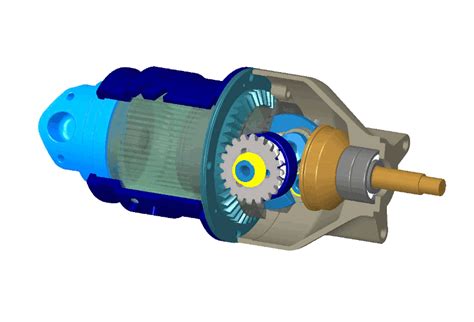 Mechanical Engineering: Animation of single rotary piston