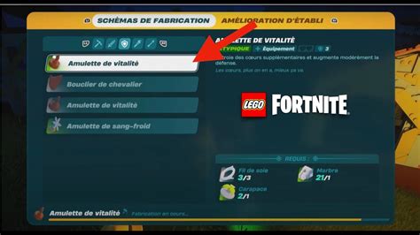 COMMENT FABRIQUER AMULETTE DE VITALITÉ DANS UN MONDE SURVIE LEGO