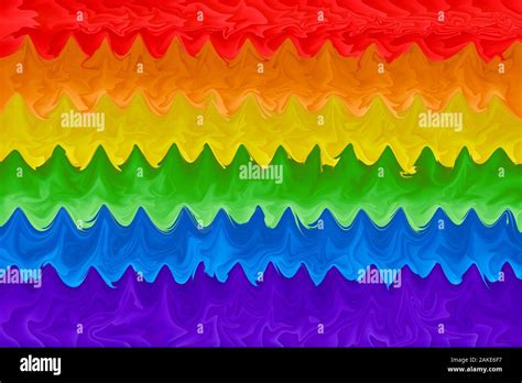 Motion Blurred Picture Of A Gay Rainbow Flag During Pride Parade Concept Of Lgbt Rights Stock