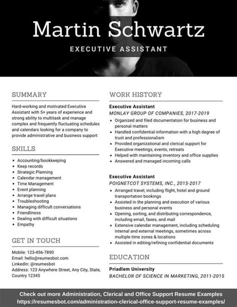 Executive Assistant Resume Samples And Tips Pdfdoc Rb