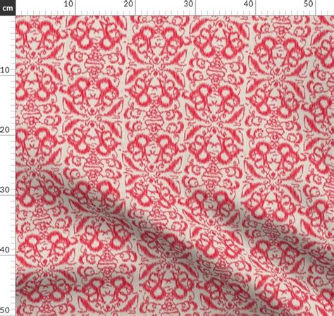 Ikat Damask Red Spoonflower