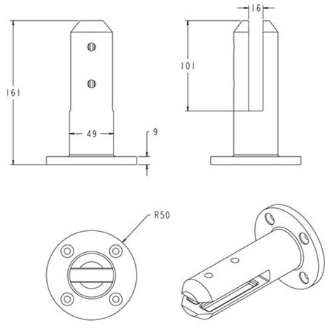 Round Stainless Steel Spigot Glass Clamp Demax Arch