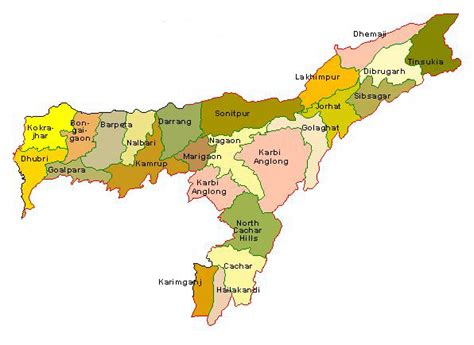 Political Map Of Assam With Districts