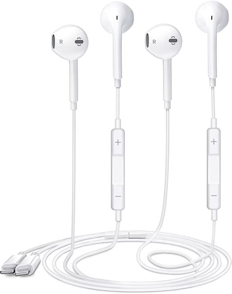 2 Pack For Earbuds Headphones With Lightning Connector Wired Earbuds Wired Headphones Built In