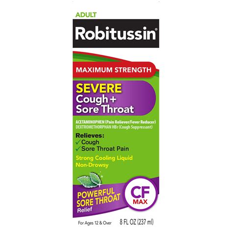 Robitussin Adult Max Strength Severe Cough And Cold Medicine Syrup 8