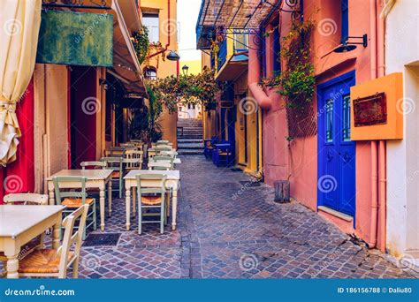 Street in the Old Town of Chania, Crete, Greece. Charming Streets of ...