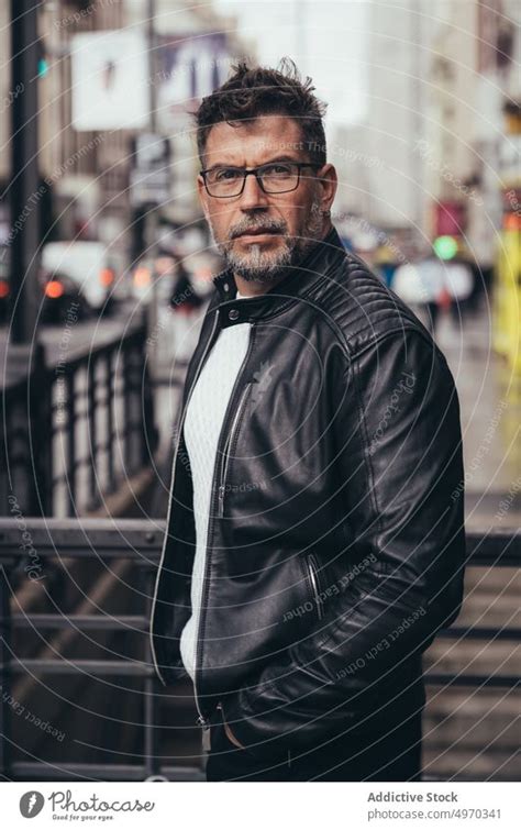 Serious Mature Male On Street In City A Royalty Free Stock Photo From