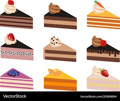 Cake slices Royalty Free Vector Image - VectorStock