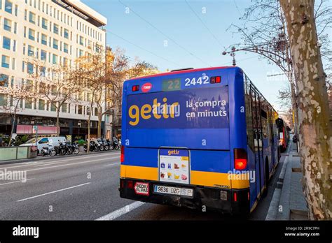 Barcelona Spain FEB 10 2022 Outdoor Advertisement Of Getir On A