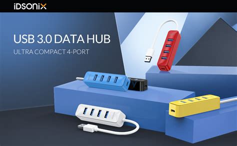 Idsonix Usb Hub Port V A Powered Usb Hub Gbps Highspeed