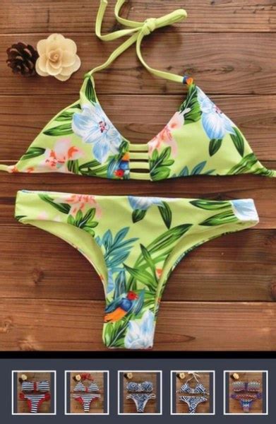 Купальник Aliexpress 2015 women bandeau bikini reversible print