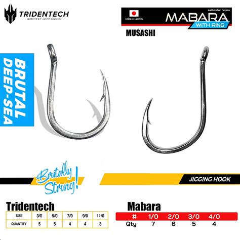 Jual Hook Jigging Tridentech Brutal Deep Sea Hook Musashi Mabara Salt