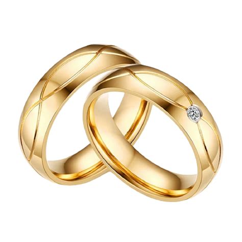 Ripley Aro De Matrimonio Mujer Genieka All Luxury BaÑado En Oro 18k Anillos Novios Bodas