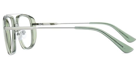 Unisex Brillen MP54656 Klar Grün Silber Metall Acetat Groß