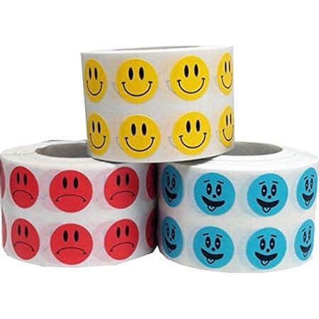 Amazon Happy Sad Smiling Face Behavior Stickers Red Yellow