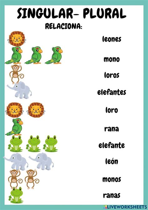 Singular Y Plural Interactive Exercise For Primero Educación Primaria Live Worksheets