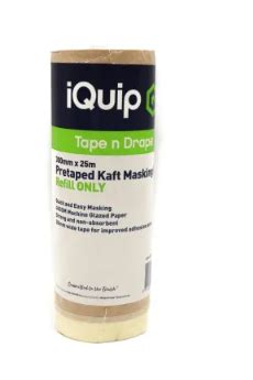 IQuip Pretaped Kraft Masking Paper Refill 300mm X 25m Applied