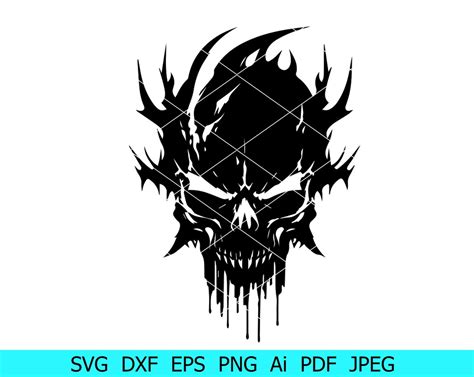 Skull Design Svg Skull Svg Silhouette Cameo Cricutskull Cut Files