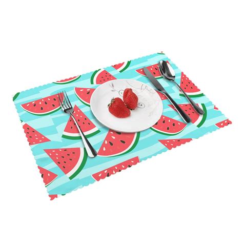 Home Watermelon Placemats Set Of Washable Wipeable Place Mats Place