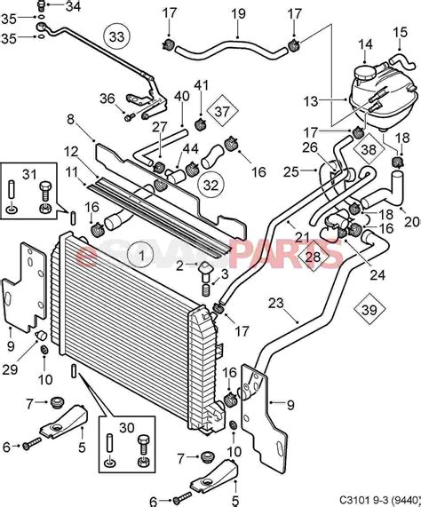 [9997608] SAAB Upper Radiator Hose B207 (with Metal T-Fitting) [ESAABKITS] Saab 12787608 - Saab ...