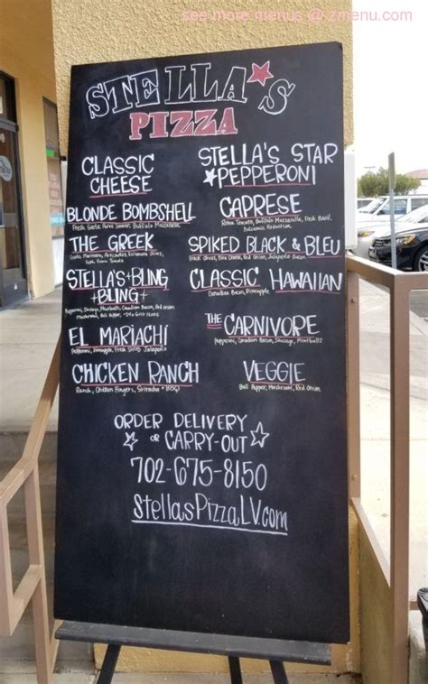 Online Menu of Stellas Pizza Restaurant, Henderson, Nevada, 89052 - Zmenu