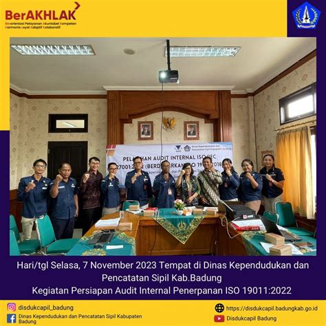 Kegiatan Persiapan Audit Internal Penerpanan Iso 270012022 Disdukcapil