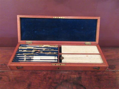 Victorian Antique Large Architects Drawing Instrument Set Sturmans