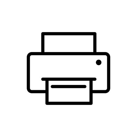 Printer Icon Symbol With Outline Style Vector Illustration