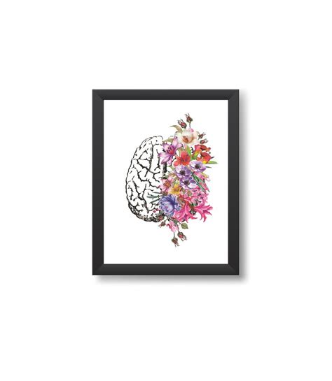 Quadro Decorativo C Rebro Flores Neurologia Medicina Elo