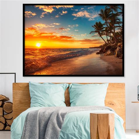 Quadro Decorativo Para Quarto Casal Ilha Praia E P R Do Sol Paisagens