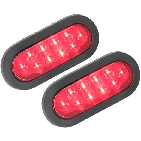 2 pièces feu arrière de marqueur LED étanche ovale rouge 12V clignotant