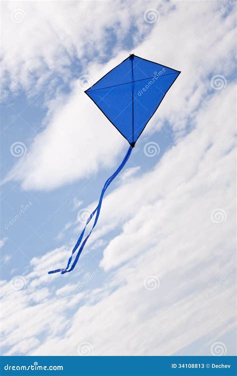 Blue Kite Flying Stock Photos Image 34108813