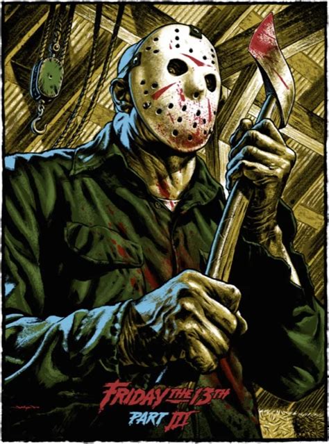 Filme De Terror O 13 ° Jason Voorhees Poster Retrô De Pintura Em Tela