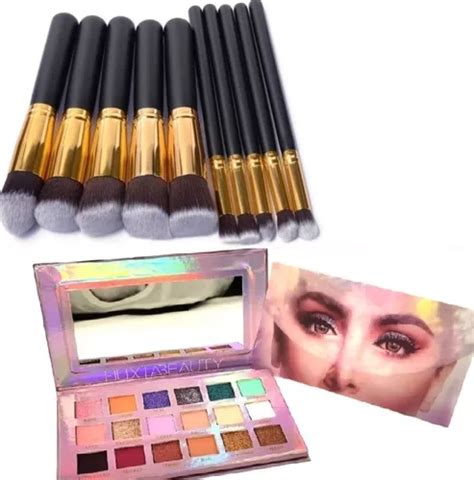 Set 10 Brochas Kabuki Ojos Paleta Sombras Nude MercadoLibre