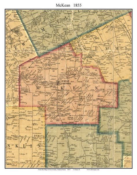 Mckean Township Pennsylvania 1855 Old Town Map Custom Print Erie Co Old Maps