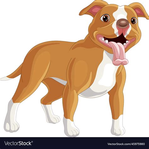 Cartoon pitbull dog on white background Royalty Free Vector