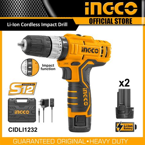 INGCO CIDLI1232 Cordless Impact Drill 12V Lithium Ion EZMakaan