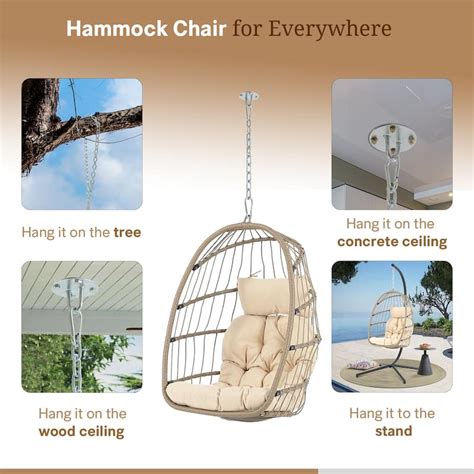 Hanging Egg Chair Without Stand Indooroutdoor Foldable Rattan Swing