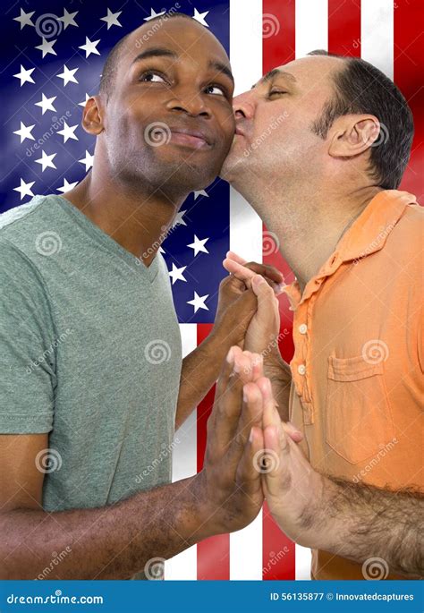 Gay Couple On 4th Of July Stock Image Image Of America 56135877
