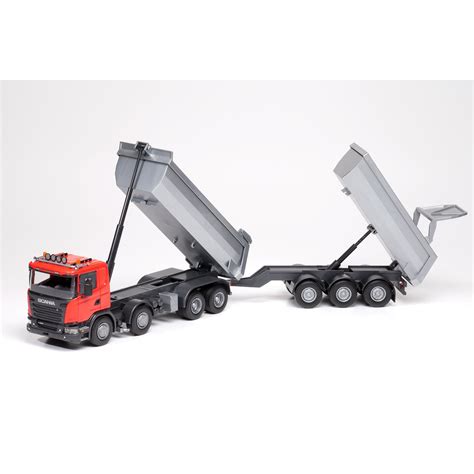 EMEK TOY CAR TIPPER WITH TRAILER SCANIA RED 1 25