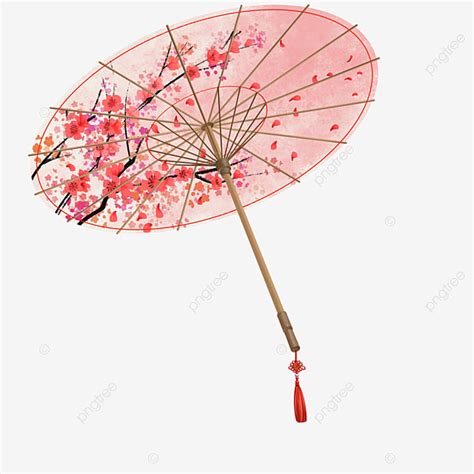 Oil Paper Umbrella Png Picture Beautiful Antique Hand Painted Oil