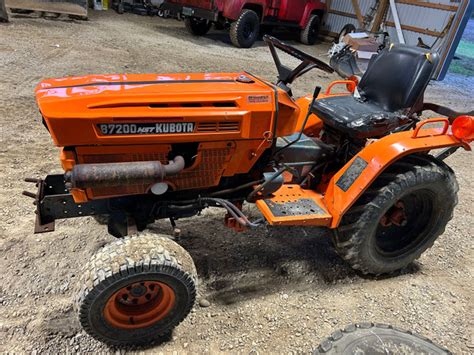 Kubota B7200 Tractor With Snow Blade And Mower Deck Farming Equipment