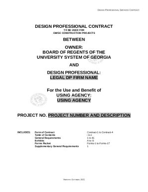 Design Professional Agreements Doc Template Pdffiller