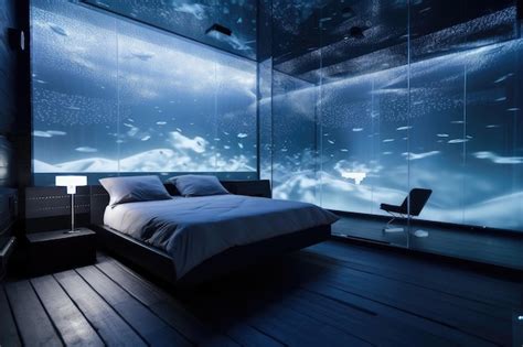 Premium AI Image | Futuristic bedroom with floating bed translucent ...