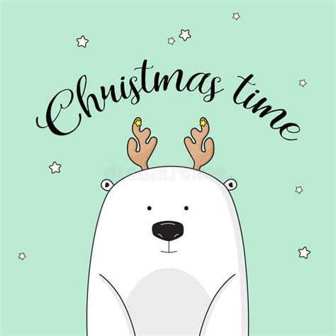 Cute Christmas Holiday Polar Bear Star Stock Illustrations 390 Cute