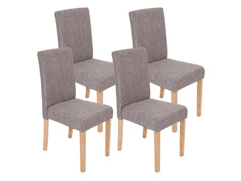 Lot de 4 chaises de séjour littau tissu gris pieds clairs Conforama